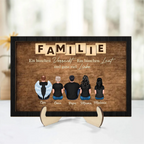 Personalisierter Holzaufsteller mit Familien Geschenk für Papa, Mama, Opa und Oma