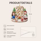 2025 Familie-Eltern mit Kinder, Hund und Katze Acrylornament Christbaumschmuck