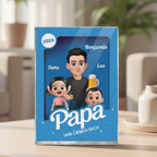 Personalisierter Acrylbock mit Papa und Kinder Geschenk für Vater und Opa