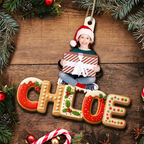 Personalisierter Holz-Weihnachtsanhänger mit Foto und Name