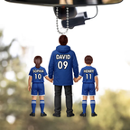 Papas Fußballteam- Personalisierter Acrylanhänger mit Mann und Kinder