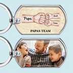 Fausstoß Foto-Edelstahl-Schlüsselanhänger mit Expoxidharz Geschenk für Papa
