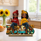 Besties für immer-Personalisierte Holztafel mit 2-6 Frauen Geschenk für Freundinnen