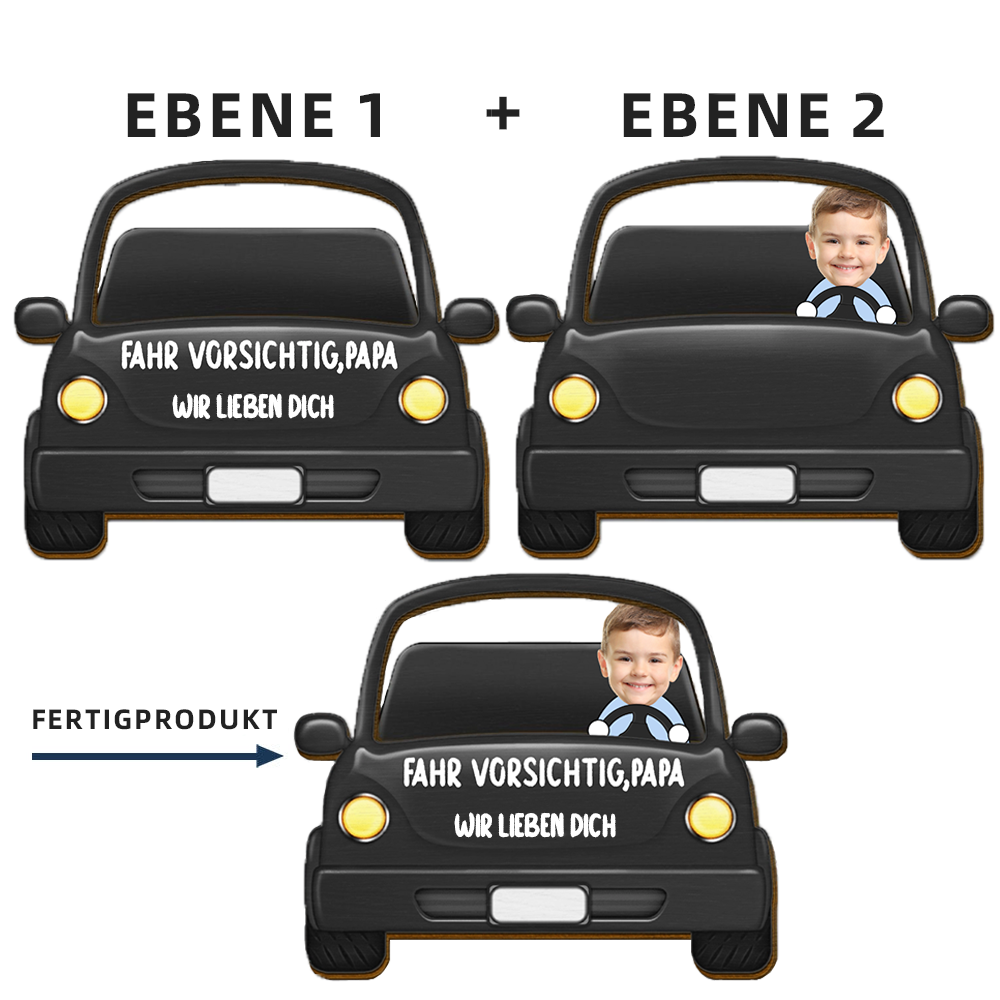 Personalisiertes Sonnenblendenclip mit 1-3 Personen Geschenke für Familie