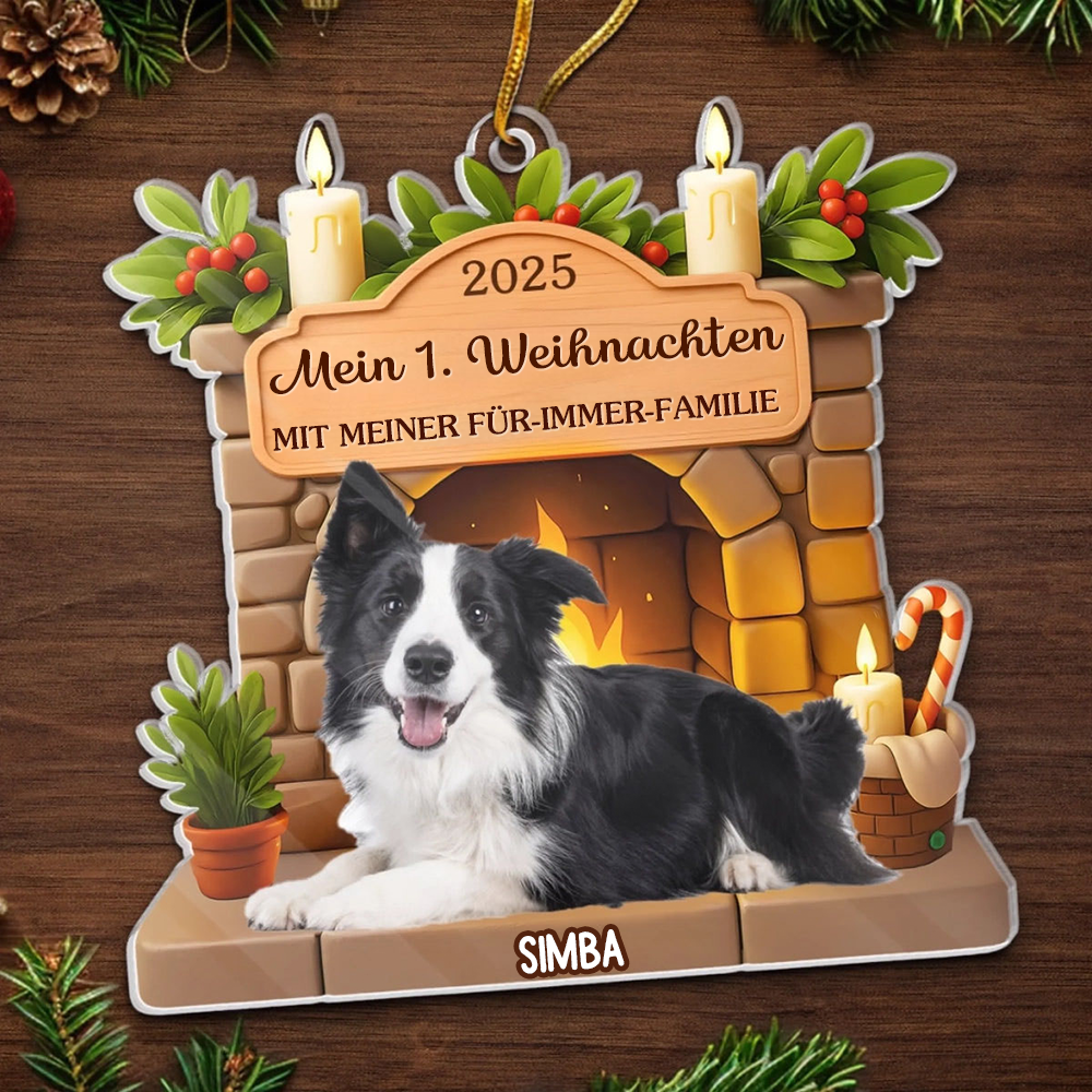 Mein 1. Weihnachten-Personalisierter Acrylanhänger mit  Foto Christbaumschmuck für Haustiere