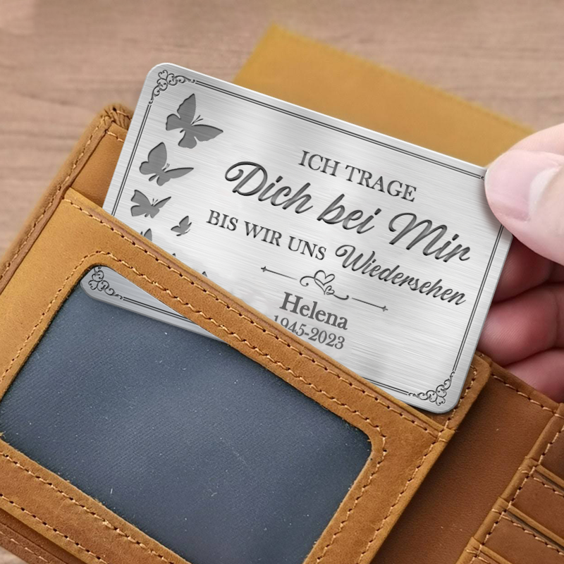 Personalisierte Brieftasche-Karte mit Foto zur Trauer