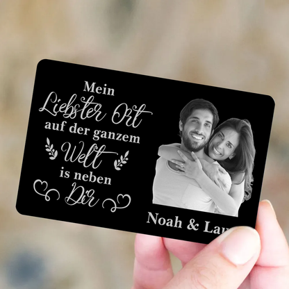 Mein Liebster Ort - Personalisierte Brieftasche-Karte mit Foto Geschenk für Paar