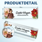 Personalisierter Acrylblock mit Foto, Namensschild für den Schreibtisch Büro-Geschenk für Kolleginnen & Kollegen