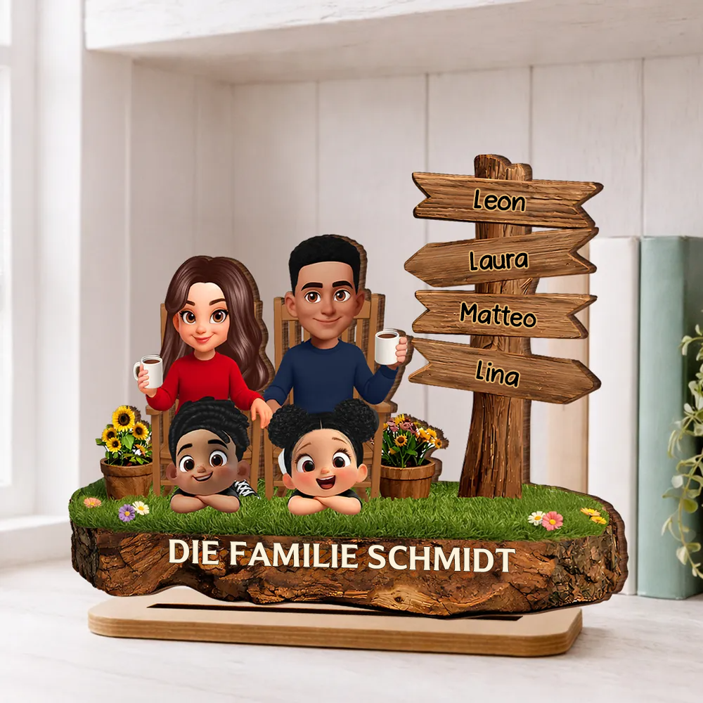Eltern und Kinder-Personalisierte Holztafel Geschenk für Papa, Mama, Oma und Opa