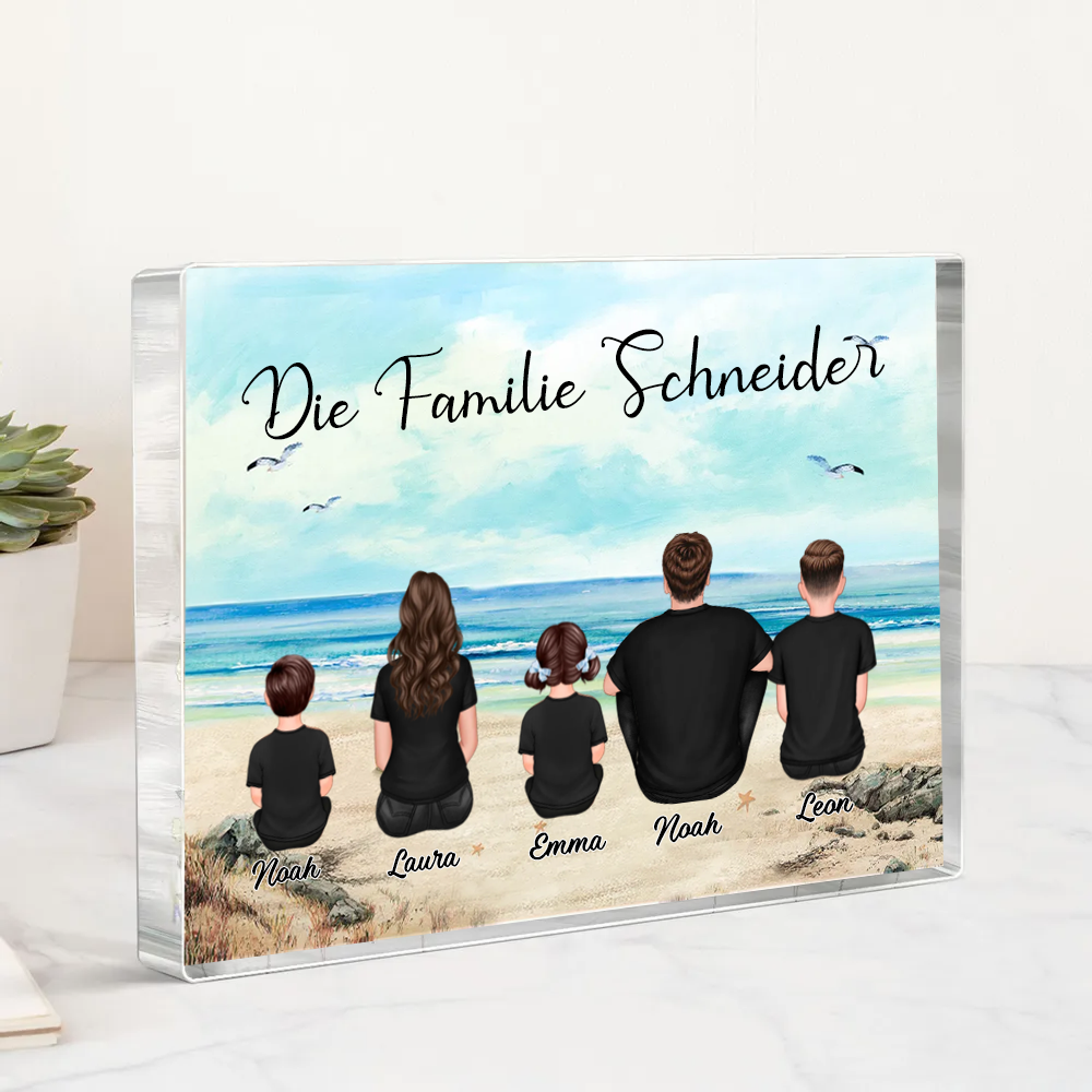 Acryblock mit 2-10 Personen, Text und Namen personalisiert Geschenk für Familie