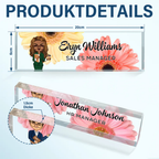 Personalisiertes Acryl-Namensschild mit Blumenmotiv Geschenk für Kollegin