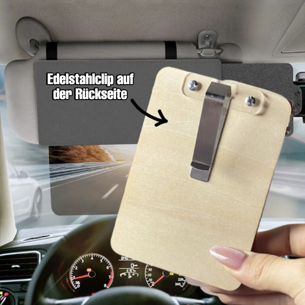 Personalisierter Sonnenblendenclip mit Foto & Spruch – für Paare