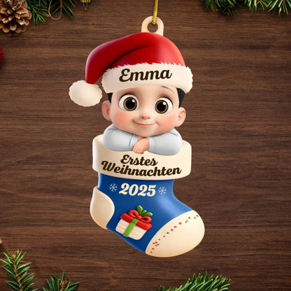 Erstes Weihnachten 2025 - Acrylanhänger Weihnachtsanhänger mit Baby