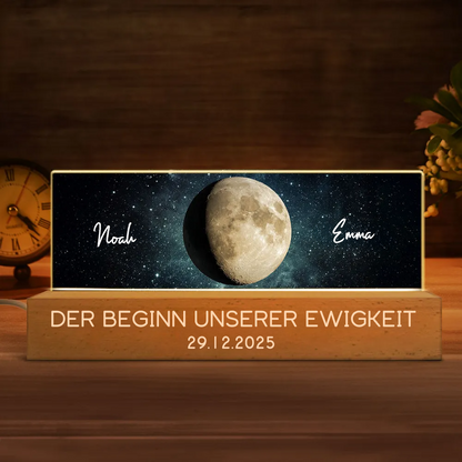 Personalisierte LED-Nachtlicht mit Mondphasen Geschenk für Paar