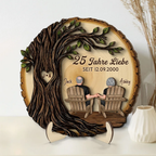 Paar unter Baum- Personalisierte Holzaufsteller mit Jahr, Nummer und Spruch Geschenke zum Jahrestag