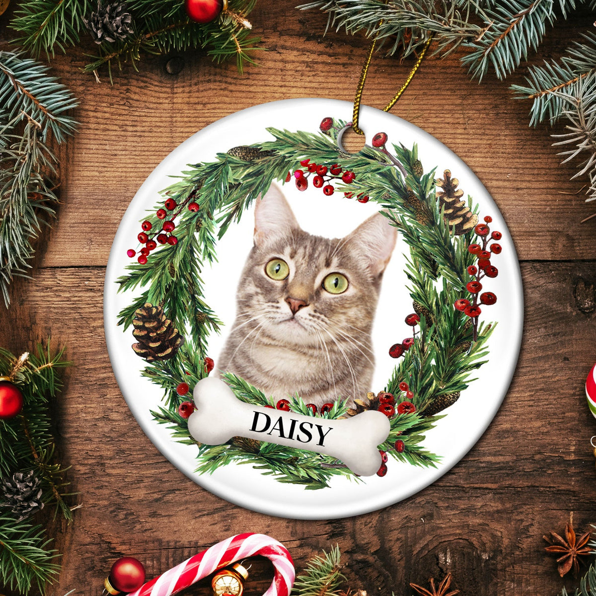 Individuelles Foto Keramikornament – Weihnachtsgeschenk für Tierliebhaber