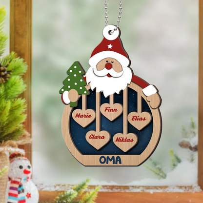 Weihnachtsmann's Sweethearts Personalisierte Weihnachten 2-Schicht-Holz-Ornament