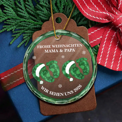 Personalisierter Glasanhänger „Baby erwartet – wir sehen uns in ...“