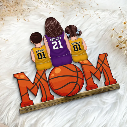 Basketballmama-Personalisierte MOM-Holztafel