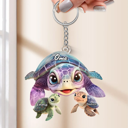 Acryl-Schlüsselanhänger mit Meeresschildkröten Geschenk für Oma