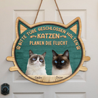 Personalisiertes Holzschild mit Katzenmotiv Foto-Holzschild