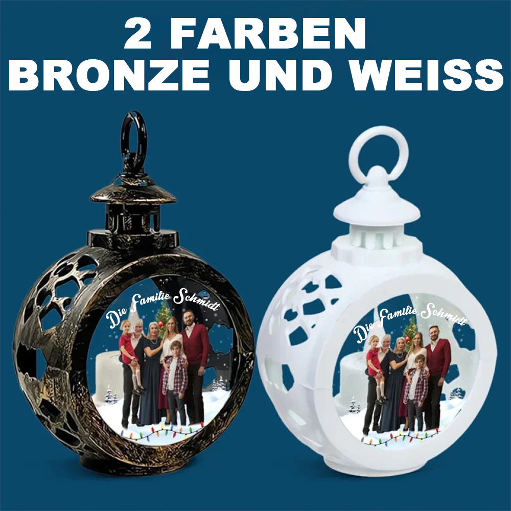 Kerzenlicht-Laternenornamente mit Foto Weihnachtsgeschenk für Familie