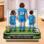 "Mamas fußballmannschaft" Personalisierter Holzaufsteller mit Frau und Kinder