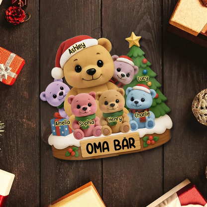 Personalisiertes Acryl-Ornament Christbaumschmuck mit Bärenmotiv Geschenk für Oma