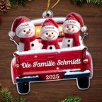 Acryl-Ornament Personalisierter Christbaumschmuck mit Schneemänner für Familie