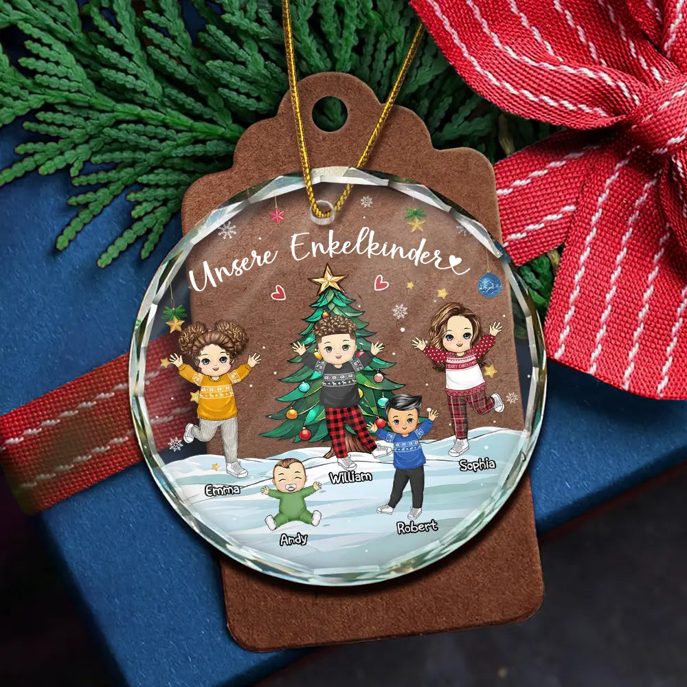 Personalisierter Glasanhänger Christbaumschmuk für Oma und Opa