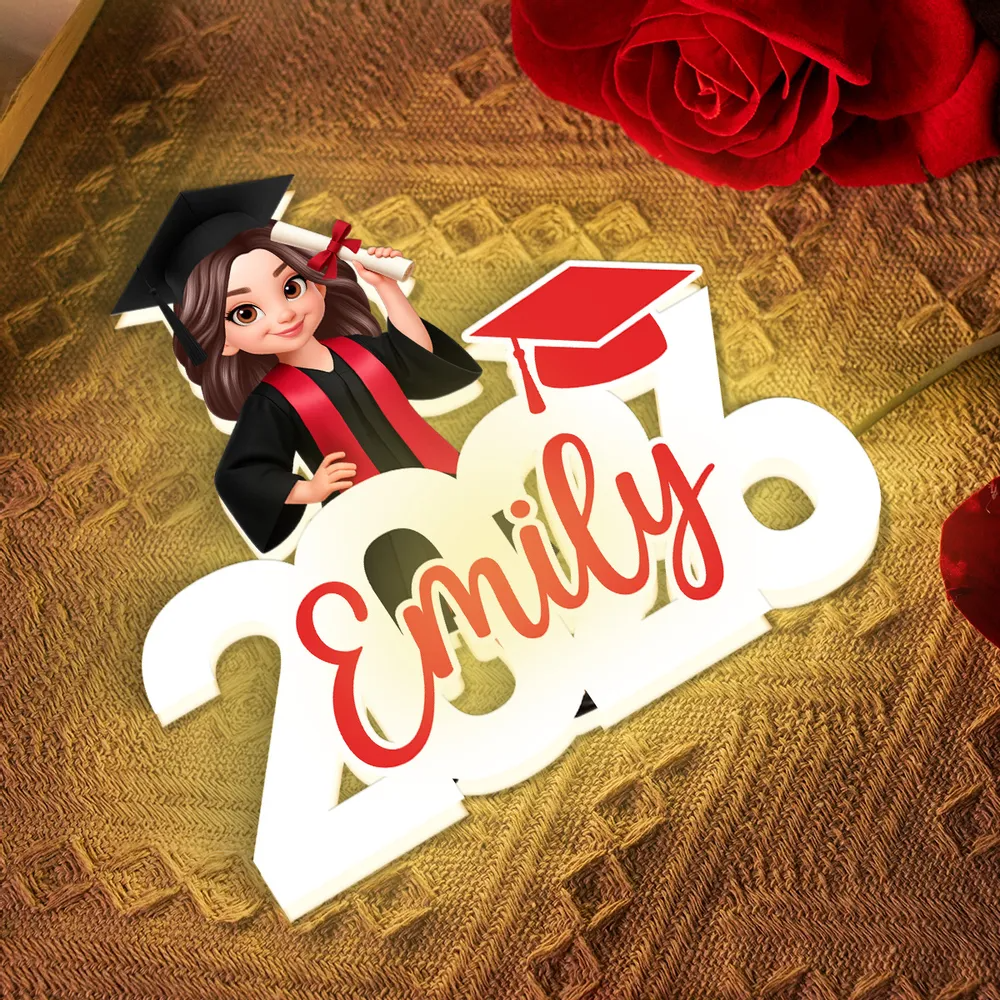 Abschlussjahrgang – Personalisierte LED-Lichtbox – Geschenk zur Graduation