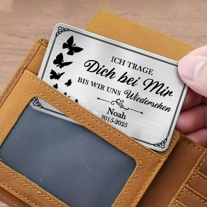Personalisierte Brieftasche-Karte mit Foto zur Trauer