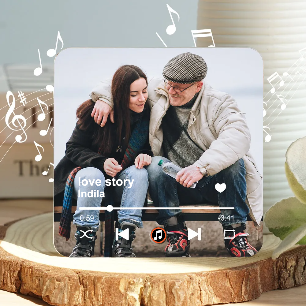 Musik-Acryl-Magneten mit Foto und Lied Geschenk für Familie