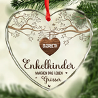 Stammbaum mit Namen und Text Personalisierter Glasanhänger Christbaumschmuck