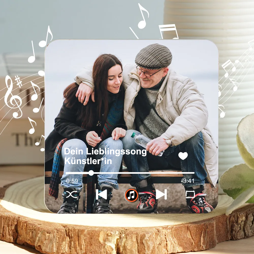 Musik-Acryl-Magneten mit Foto und Lied Geschenk für Familie