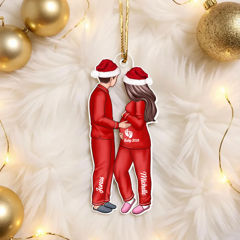 Personalisierter Acrylanhänger mit erwarteten Eltern  für das Baby unterwegs