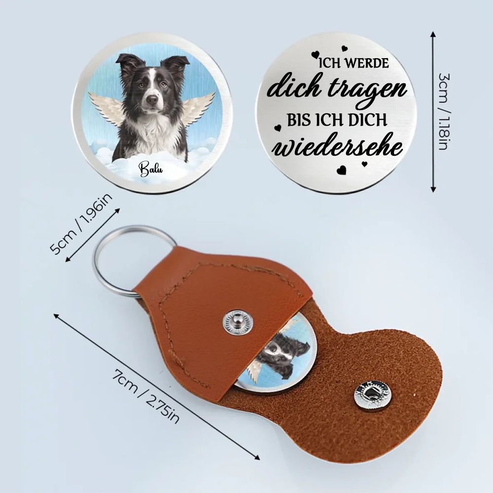 Foto-Taschenumarmung mit Engelsflügel Trauergeschenk