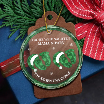 Personalisierter Glasanhänger „Baby erwartet – wir sehen uns in ...“
