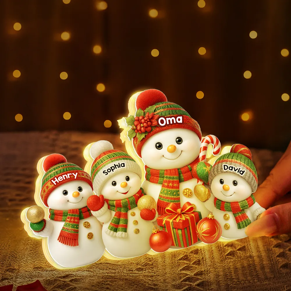 Personalisierte LED-Lichtbox mit Oma und Enkelkinder Weihnachtsdekoration für Oma