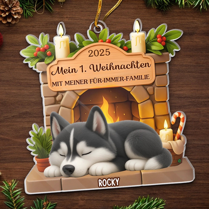 Mein Erstes Weihnachten-Personalisierter Acrylanhänger mit Hund Christbaumschmuck für Hunde