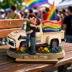 Love is Love-Personalisierter Holzaufsteller mit LGBT-Paar
