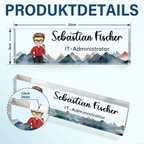 Personalisierter Acrylblock mit Figur, Namensschild für den Schreibtisch Büro-Geschenk für Kolleginnen & Kollegen