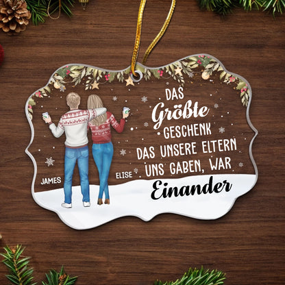 Personalisierter Acrylanhänger Christbaumschmuck für Bruder und Schwester