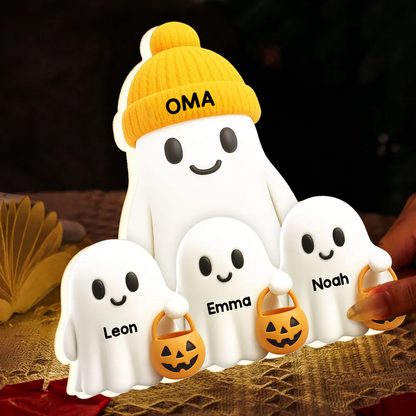 Buh-Personalisierte LED-Lichtbox für Oma – Halloween-Deko mit Namen