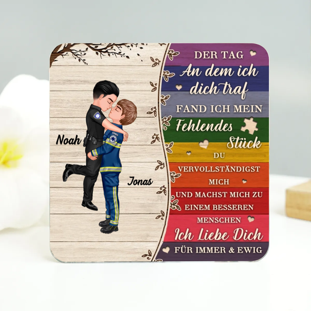 Regenbogen-Personalisierte Acryl-Magneten für Paare