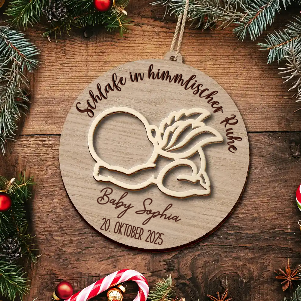 Verlust eines Babys-Personalisiertes Gedenk-Holzornament mit Name