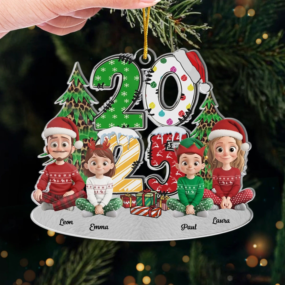 2025 Personalisierter Christbaumanhänger mit Familie Acrylornament
