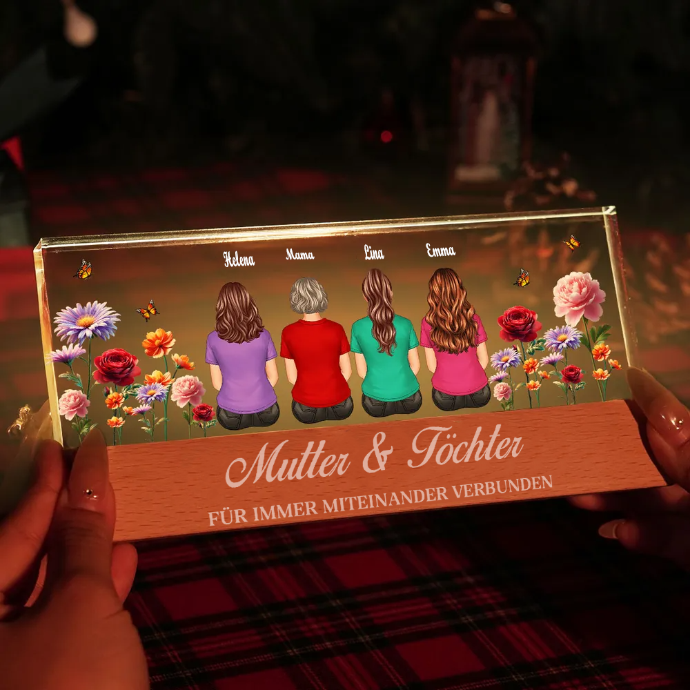 Personalisiertes LED-Nachtlicht mit Geburtsblumen Geschenke für Familie