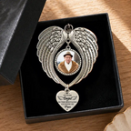 Personalisierter Engelsflügel-Anhänger mit Foto – Gedenkgeschenk „Ich habe einen Engel …“