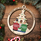Personalsierter Holzanhänger mit 2-6 Personen Christbaumschmuck Geschenk für Freunde